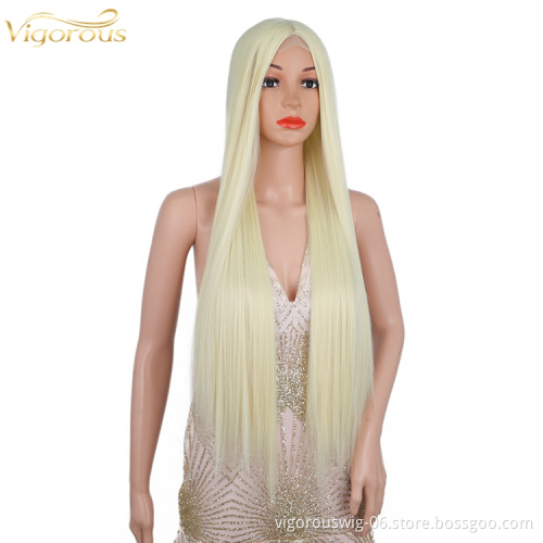 Vigorous fashion long ombre lace synthetic fiber braiding hair wholesale cheap premium full wig front for black women cosplay